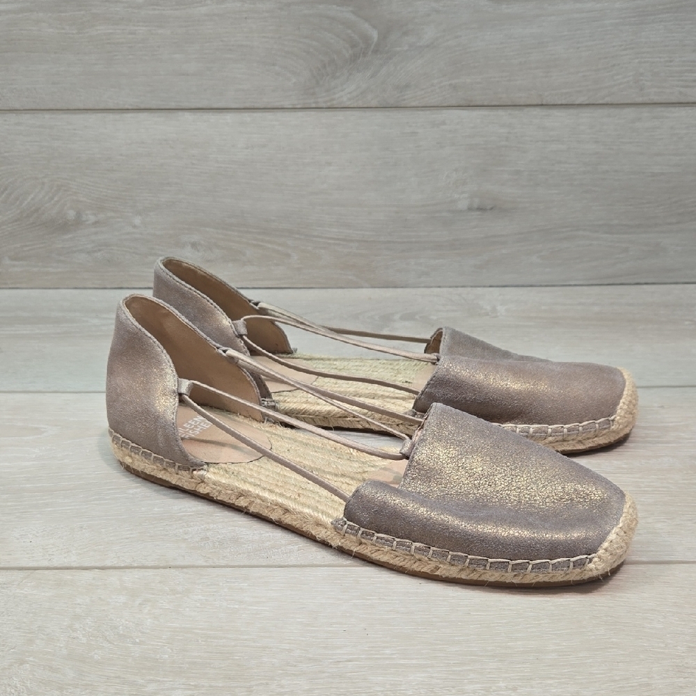 Eileen Fisher Women's Metallic Espadrille Loafer Flats Shoes Sz 10